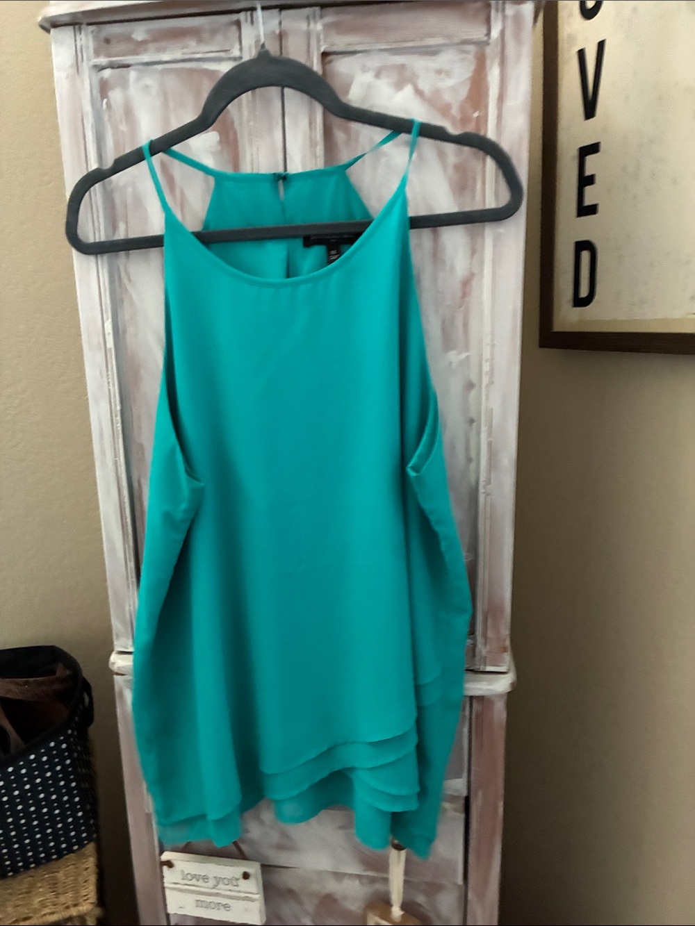 Banana Republic Factory Teal Layered Chiffon Camisole